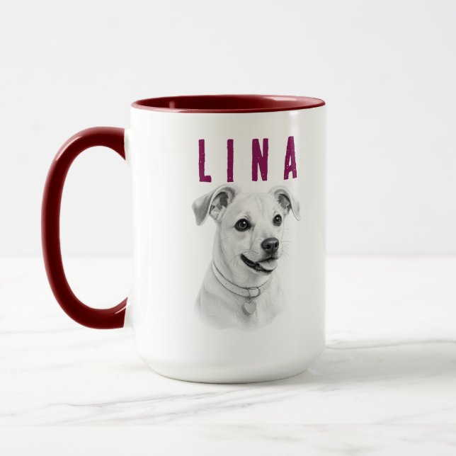 Personalised Custom Pet Portrait Mug (Left)