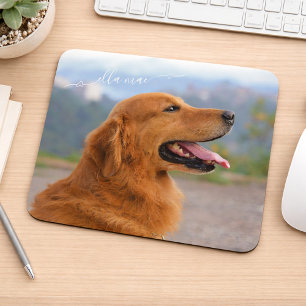 Personalised Custom Photo And Dog Name Mouse Pad
