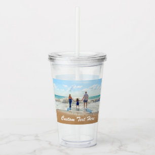 Personalised Custom Photo and Text Acrylic Tumbler