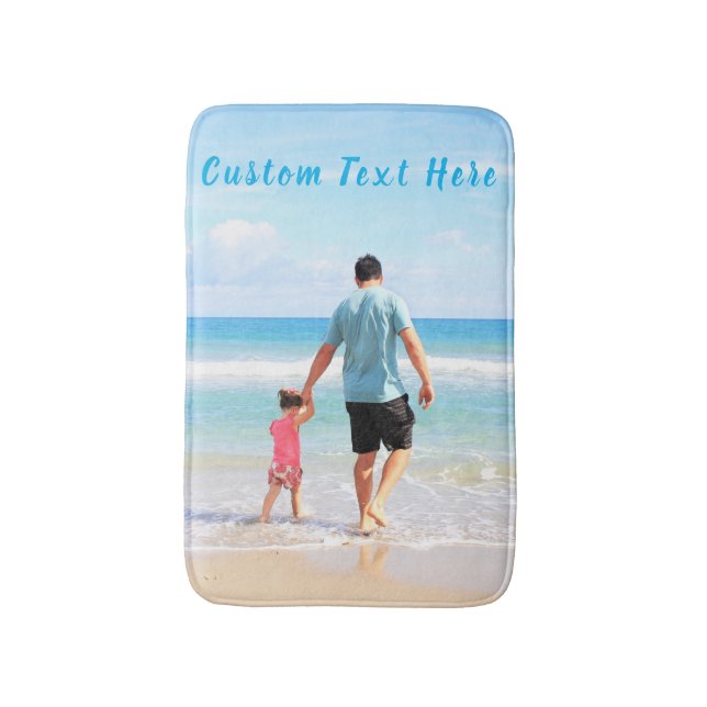 Personalised Custom Photo and Text Bath Mat (Front Vertical)