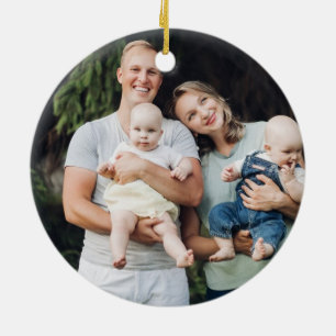 Personalised custom photo and text blue Hanukkah Ceramic Tree Decoration