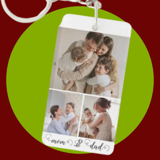 Personalised Custom Photo and Text Photo Collage Key Ring