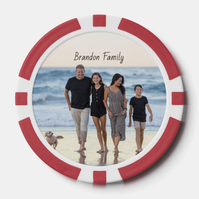 Personalised Custom Photo and Text   Poker Chips (Front)