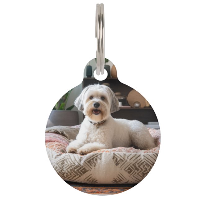 Personalised Custom Photo And Text Round Pet Tag (Front)