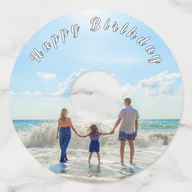Personalised Custom Photo Birthday Wine Glass Tag (Front)