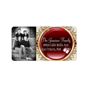 Personalised Custom Photo Brown Polk Mailing Label