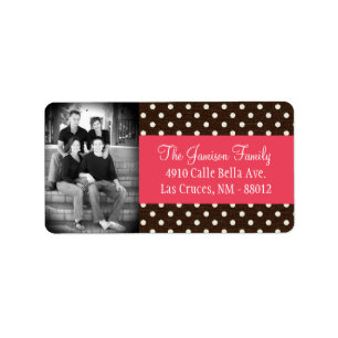 Personalised Custom Photo Brown Polk Mailing Label
