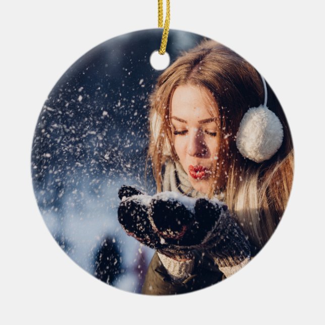 Personalised Custom Photo Christmas Ceramic Tree Decoration (Front)