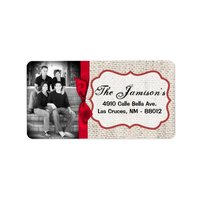 Personalised Custom Photo Christmas Mailing Label (Front)