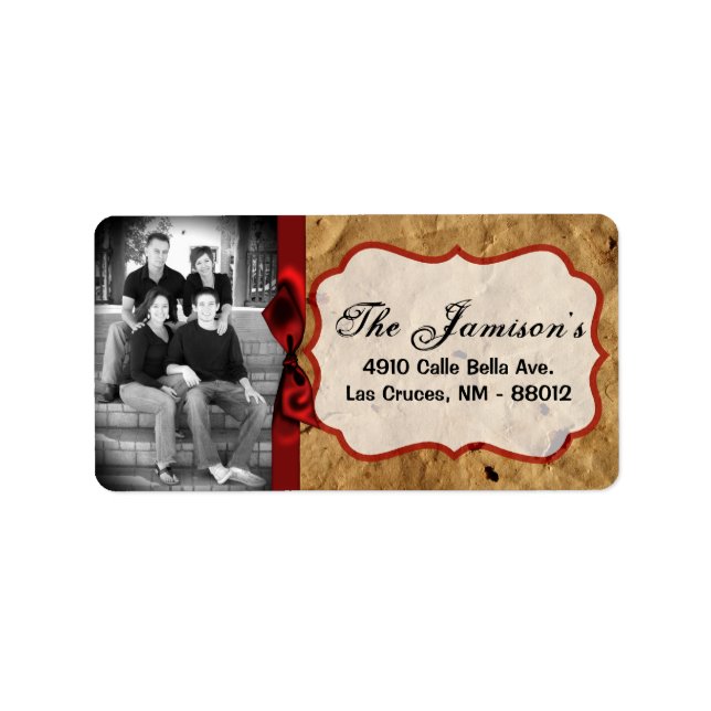 Personalised Custom Photo Christmas Mailing Label (Front)