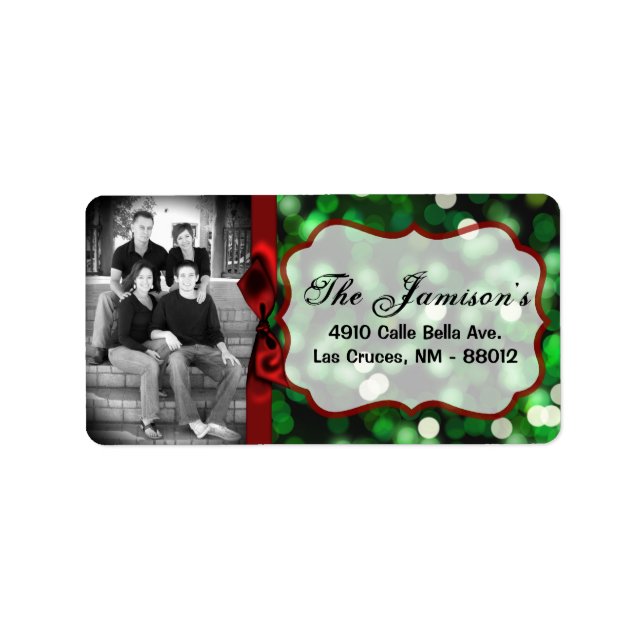 Personalised Custom Photo Christmas Mailing Label (Front)