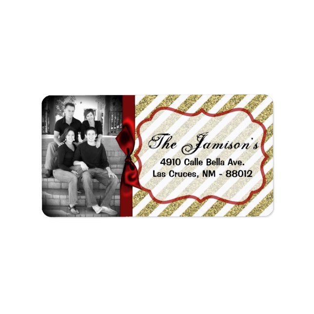 Personalised Custom Photo Christmas Mailing Label (Front)