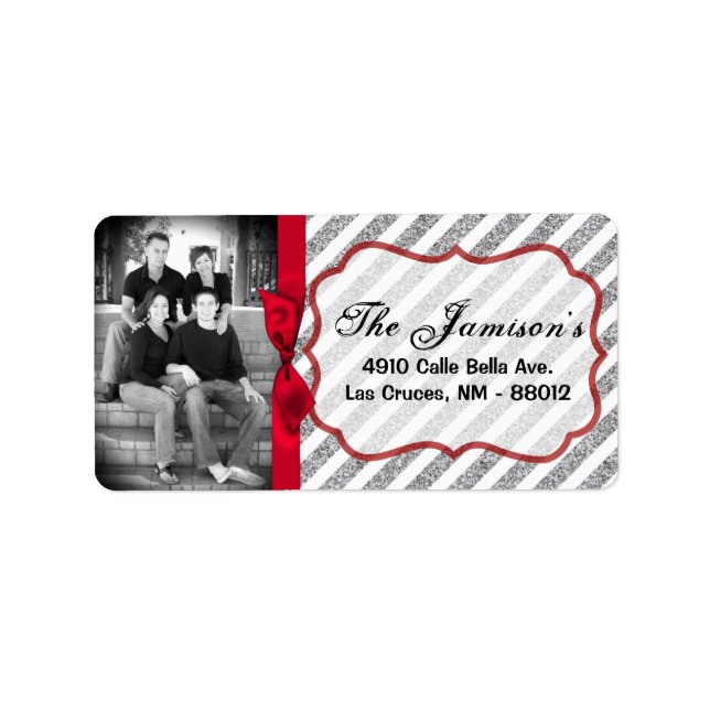 Personalised Custom Photo Christmas Mailing Label (Front)