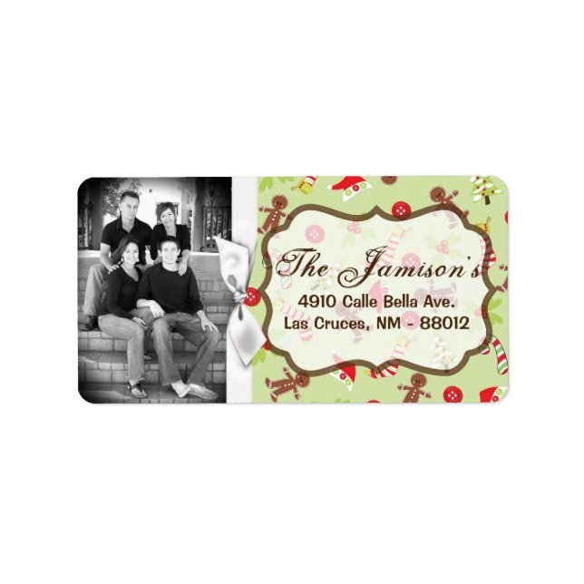 Personalised Custom Photo Christmas Mailing Label (Front)