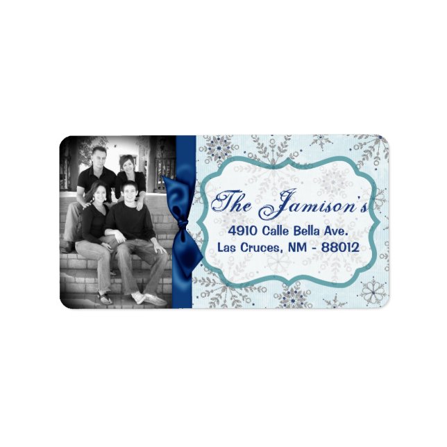 Personalised Custom Photo Christmas Mailing Label (Front)