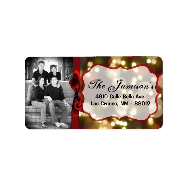 Personalised Custom Photo Christmas Mailing Label (Front)