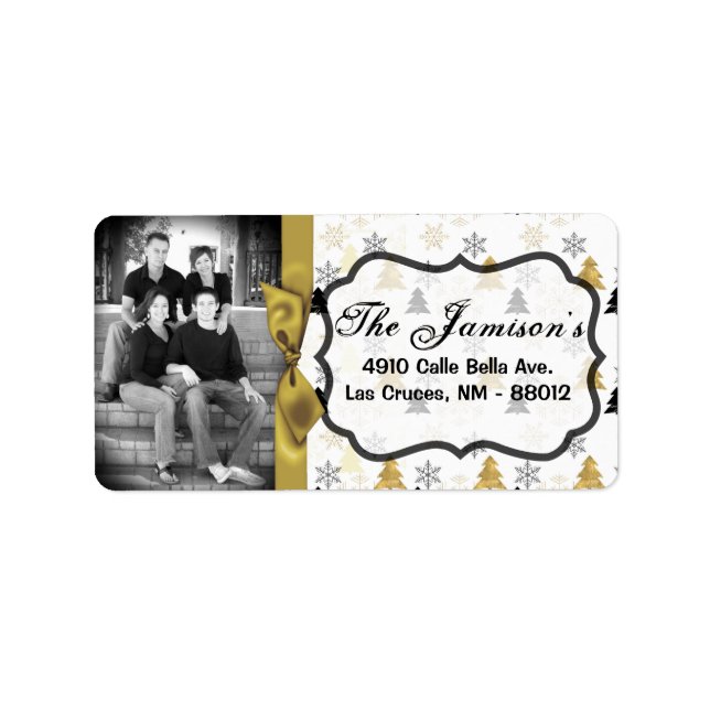 Personalised Custom Photo Christmas Mailing Label (Front)