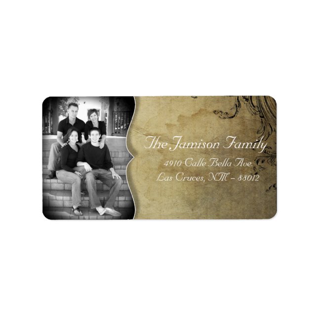Personalised Custom Photo Christmas Mailing Label (Front)