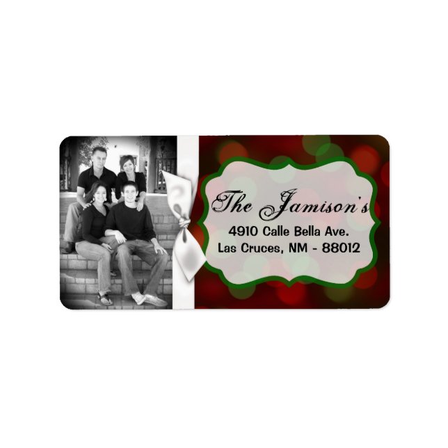 Personalised Custom Photo Christmas Mailing Label (Front)