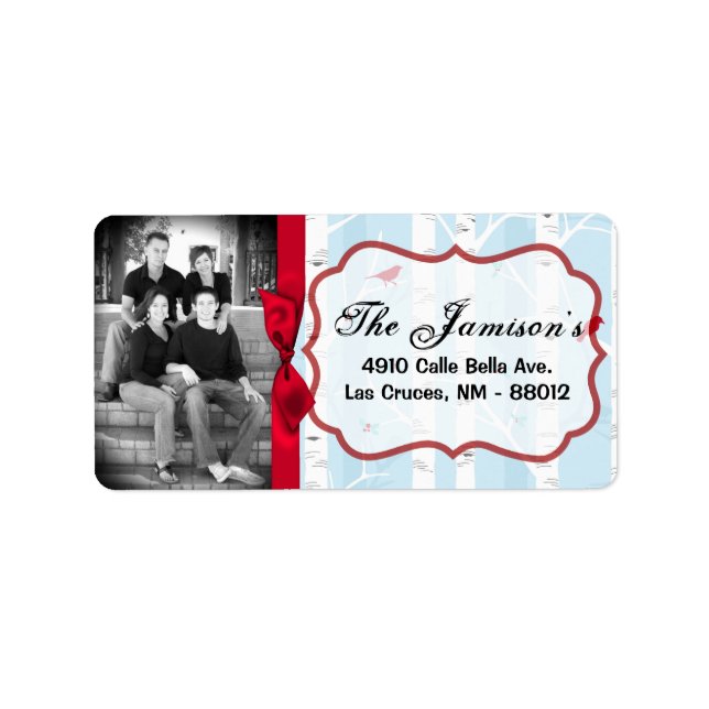 Personalised Custom Photo Christmas Mailing Label (Front)