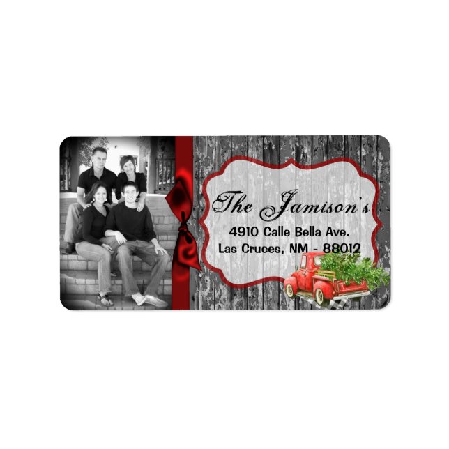 Personalised Custom Photo Christmas Mailing Label (Front)