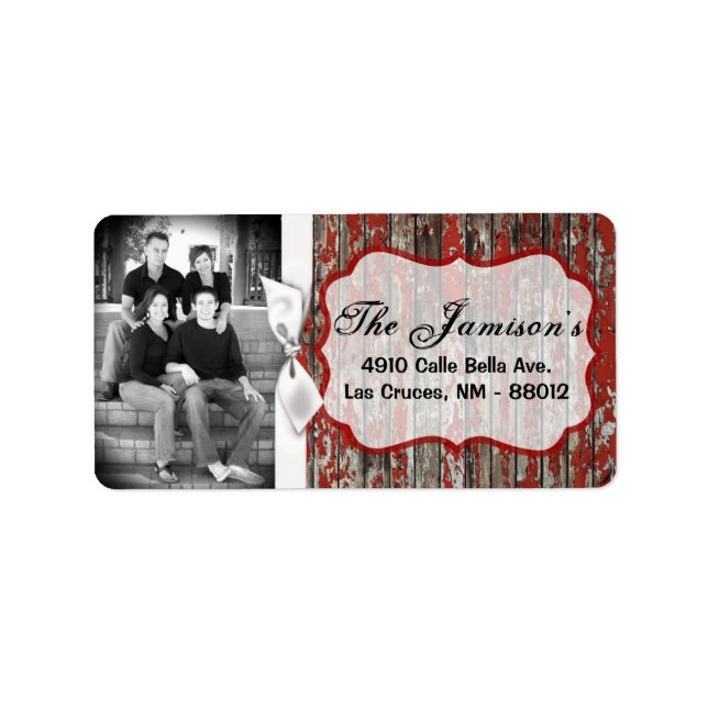 Personalised Custom Photo Christmas Mailing Label (Front)