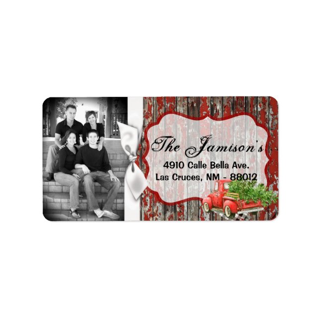 Personalised Custom Photo Christmas Mailing Label (Front)