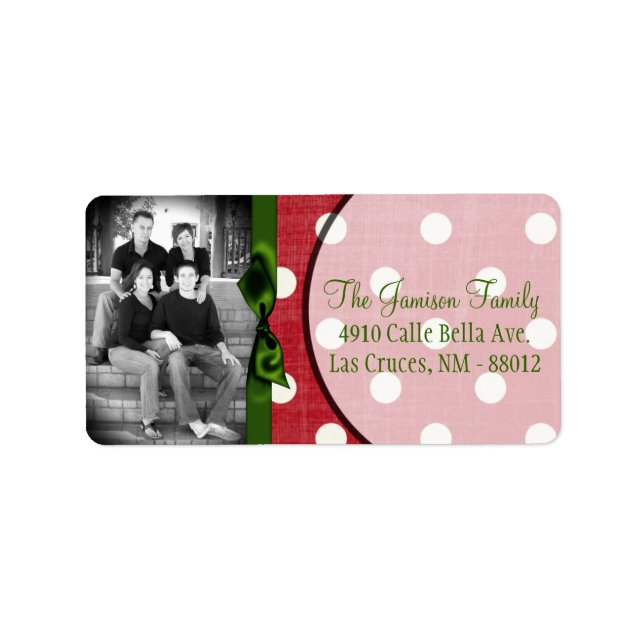 Personalised Custom Photo Christmas Mailing Label (Front)
