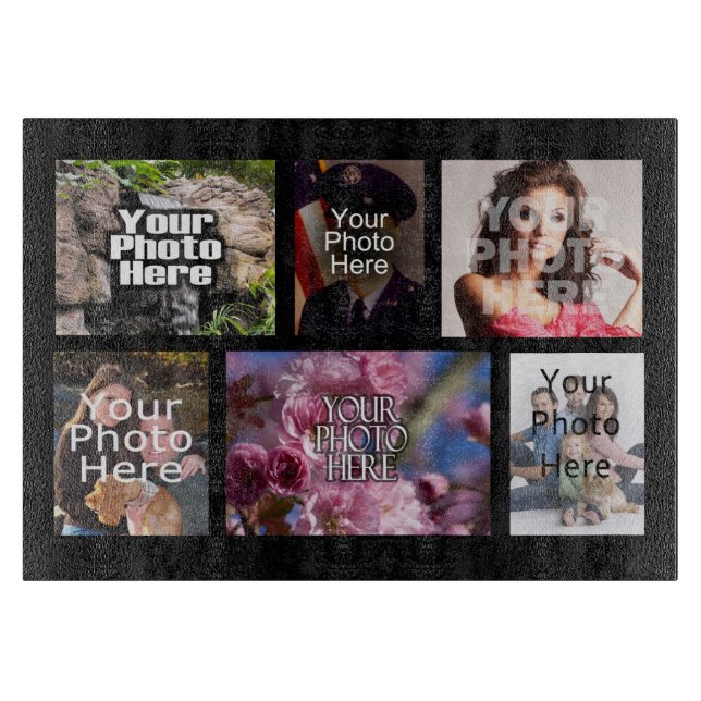 Personalised Custom Photo Collage Montage Cutting Board (Front)