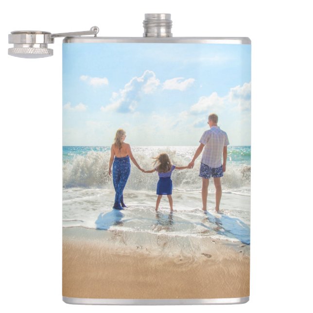 Personalised Custom Photo Flask Design Your Own (Opened)