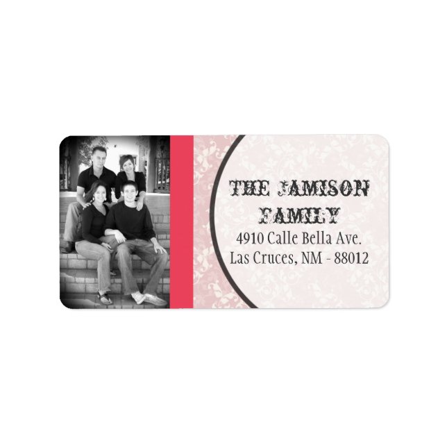 Personalised Custom Photo Floral Mailing Label (Front)