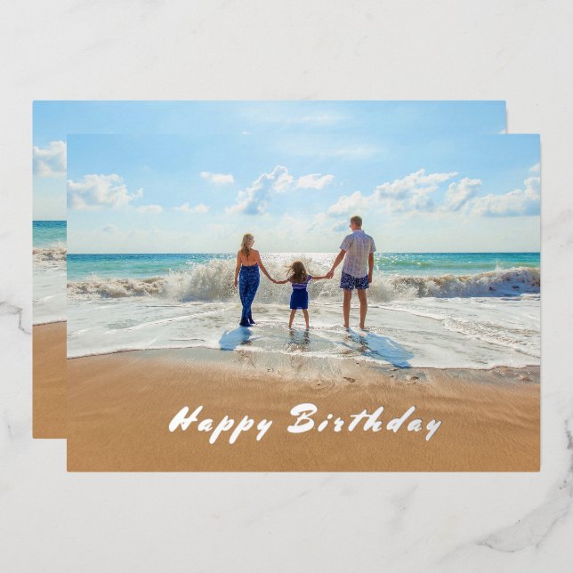 Personalised Custom Photo Foil Birthday Card (Front/Back)