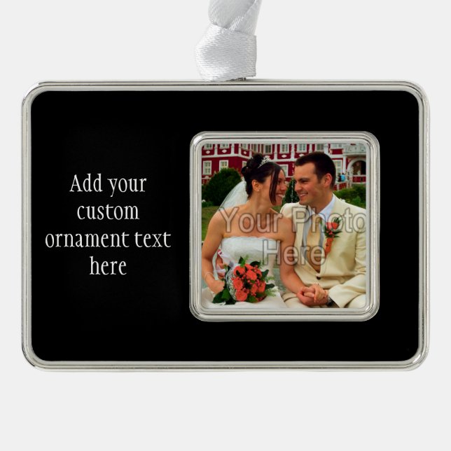 Personalised Custom Photo Gift Silver Plated Framed Ornament (Front)