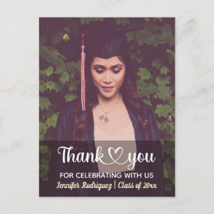 Personalised Custom Photo Graduation Thank You Postcard