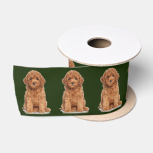 Personalised Custom photo image dark green Satin Ribbon