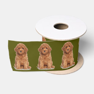 Personalised Custom photo image olive moss green Satin Ribbon