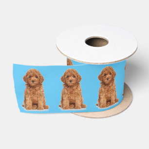 Personalised Custom photo image picture sky blue Satin Ribbon