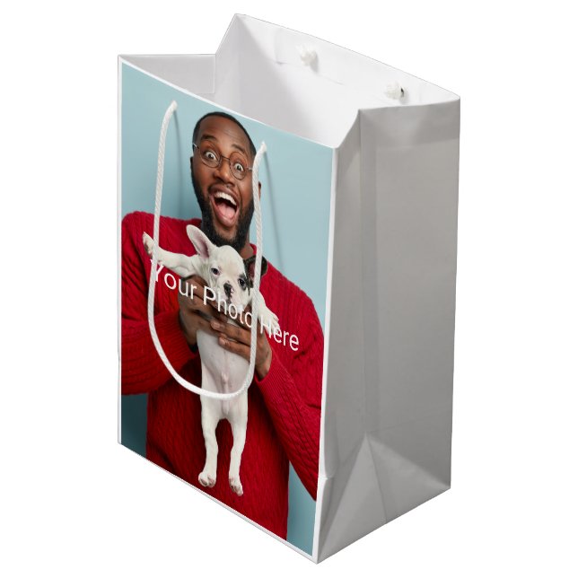 Personalised Custom Photo Medium Gift Bag (Front Angled)