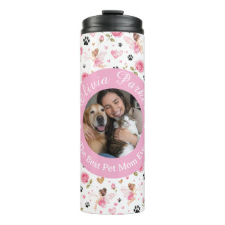 Personalised Custom Photo & Name Pet Lover Thermal Tumbler