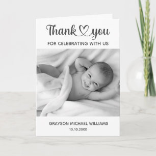 Personalised Custom Photo Newborn Baby Thank You Card