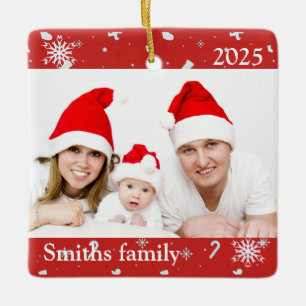 Personalised Custom Photo Ornament with Snowflakes