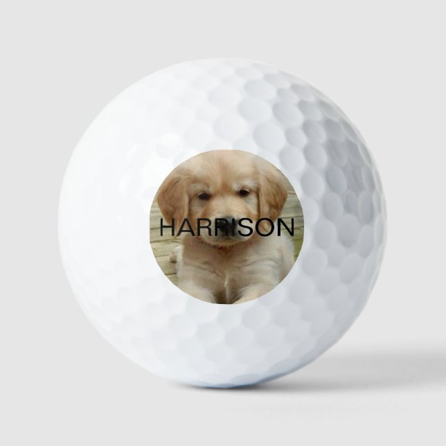 Personalised custom photo picture monogram name  golf balls (Front)