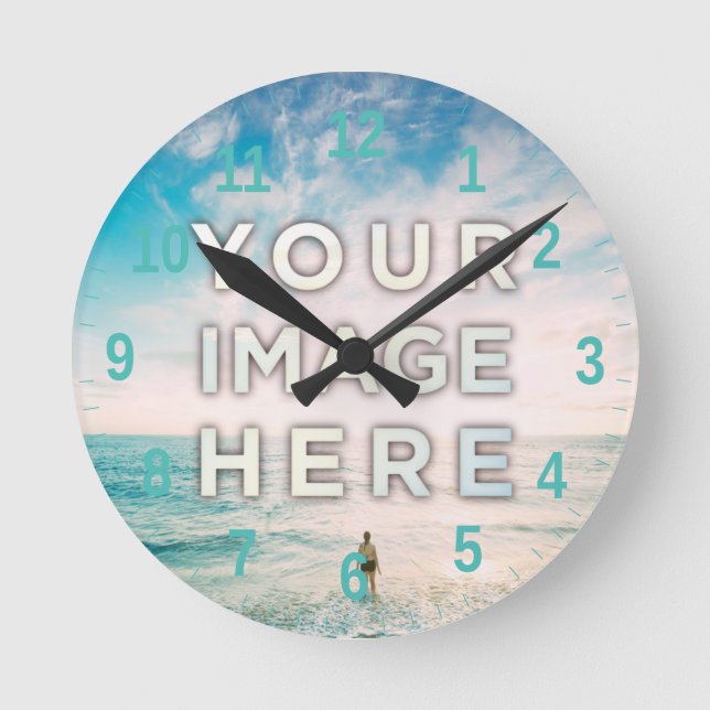 Personalised Custom Photo Round Clock (Front)