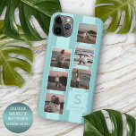 Personalised Custom Photos On Turquoise Aqua Blue Case-Mate iPhone Case<br><div class="desc">Contemporary 6 photo collage design. With room to personalise and customise with name, monogram or initials, and six photographs of your choice. Very pretty gift for Mother's Day Or Valentine's Day. Beautiful, modern and cool cover for the trend-savvy and art-loving hip trendsetter, artsy motif lover who wants to protect their...</div>