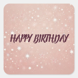 Personalised Custom Pink Happy Birthday Sticker 