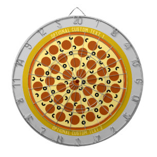 Personalised Custom Pizza Pepperoni & Olives Dartboard