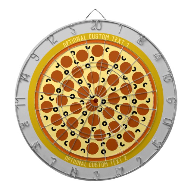 Personalised Custom Pizza | Pepperoni & Olives Dartboard (Front)
