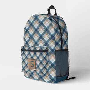 Personalised Custom Plaid Tartan Pattern Printed Backpack