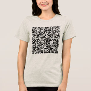 Personalised Custom QR Code Scan Info Your Funny Tri-Blend Shirt
