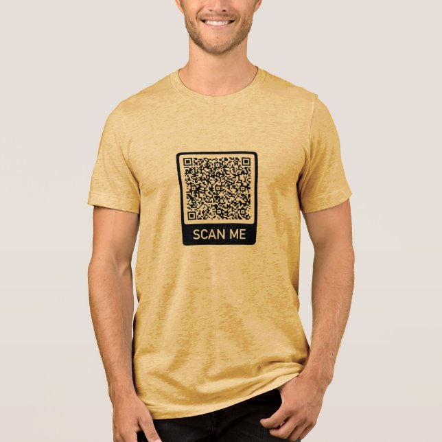 Personalised Custom QR Code Scan Info Your Funny Tri-Blend Shirt (Front)